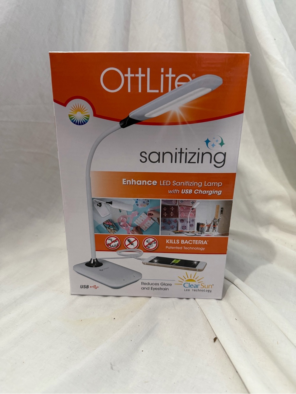 Wellness Series Sanitizing LED Desk Lamp — White